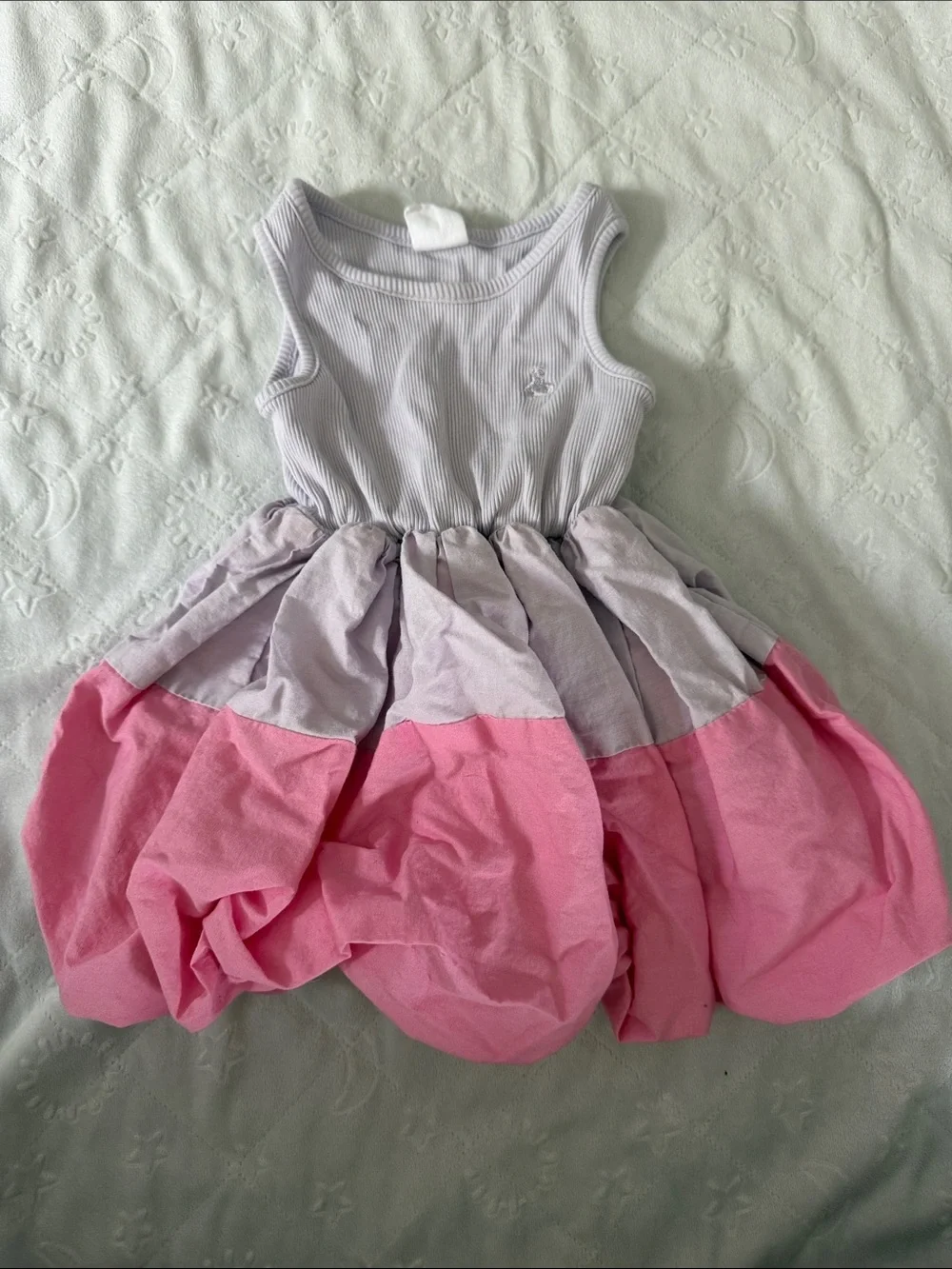GAP Pink and Light Gray Bubble Dress